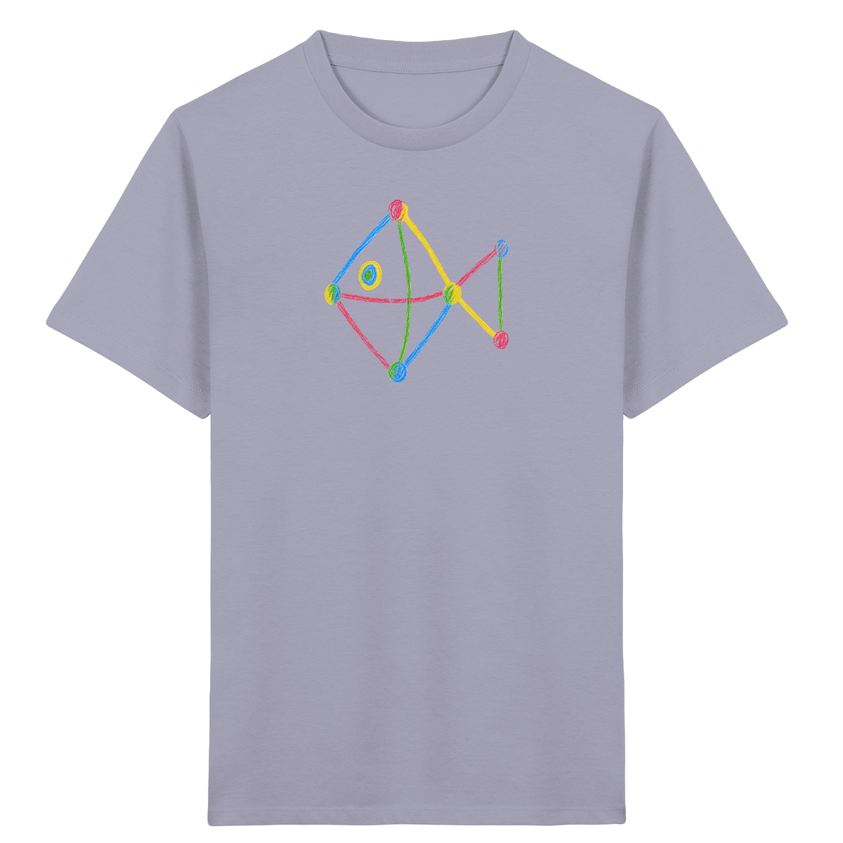 Farbpunkt Fisch Kinderzeichnung - Kinder Bio T-Shirt