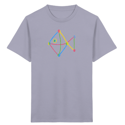 Farbpunkt Fisch Kinderzeichnung - Kinder Bio T-Shirt