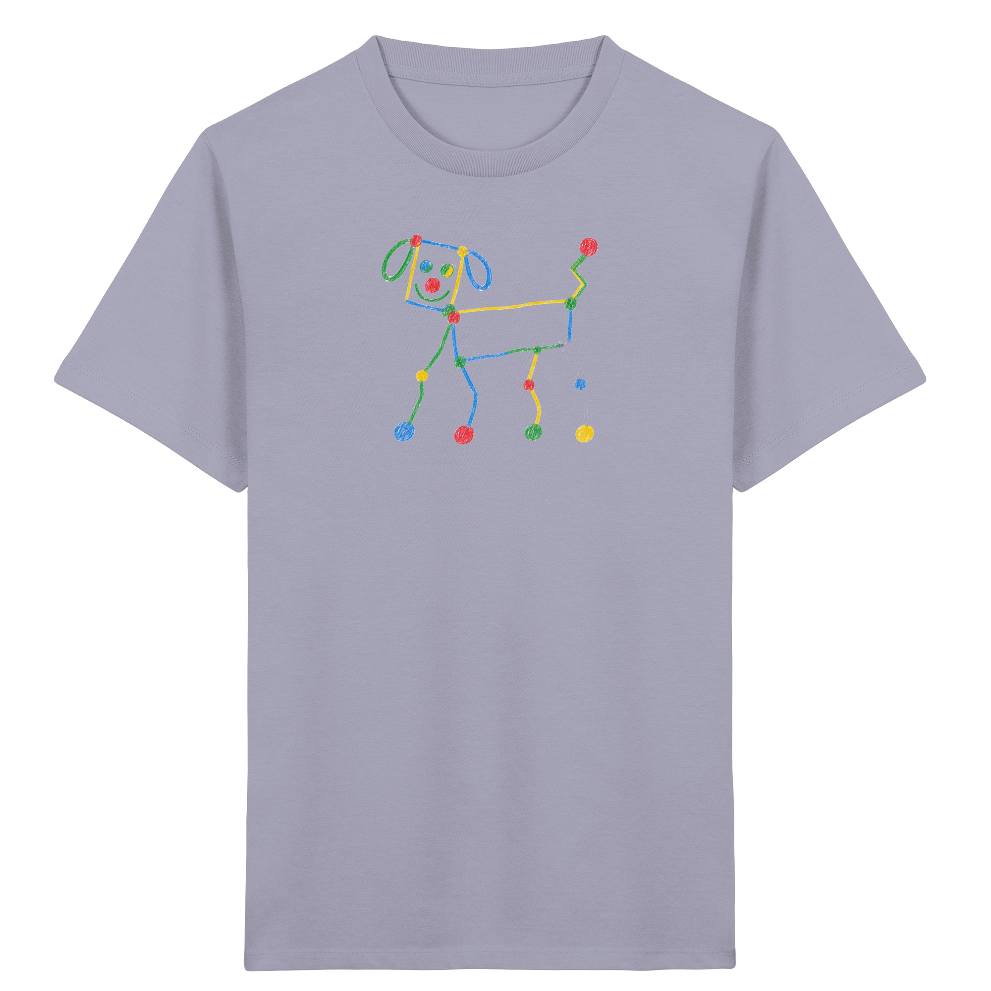 Bunter Farbpunkt Hund Kinder T-Shirt