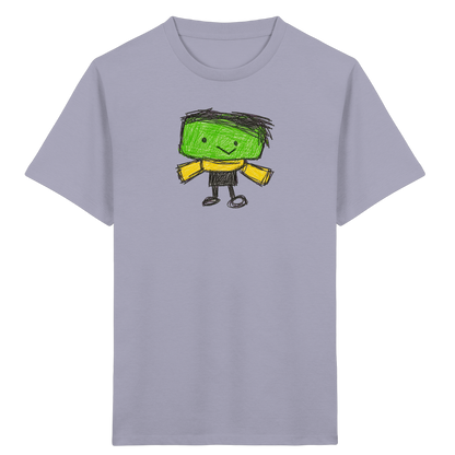 Kritzelkopf mit gelbem Schal - Kinder Bio T-Shirt