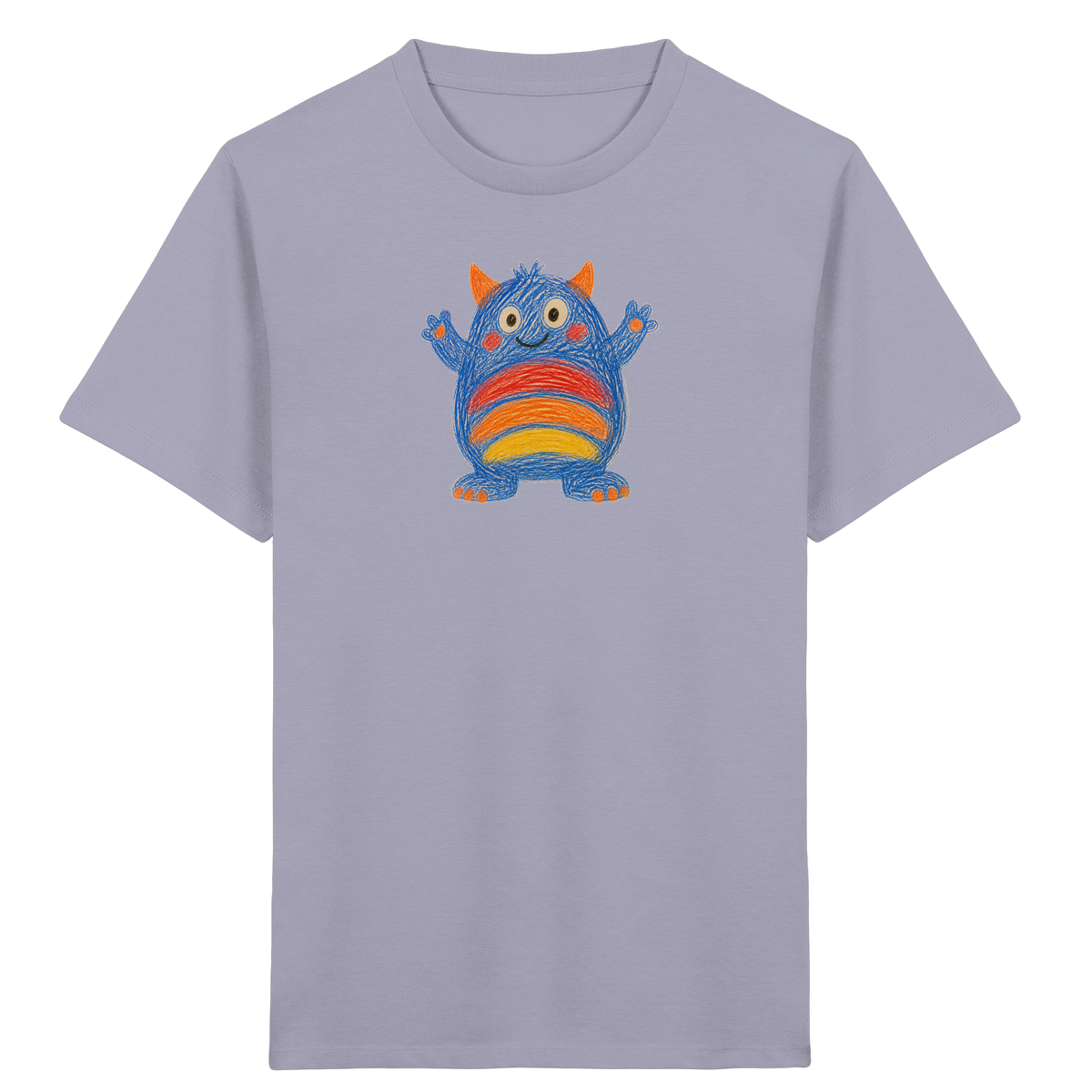 Regenbogenbauch Monster T-Shirt - Kinder Bio T-Shirt