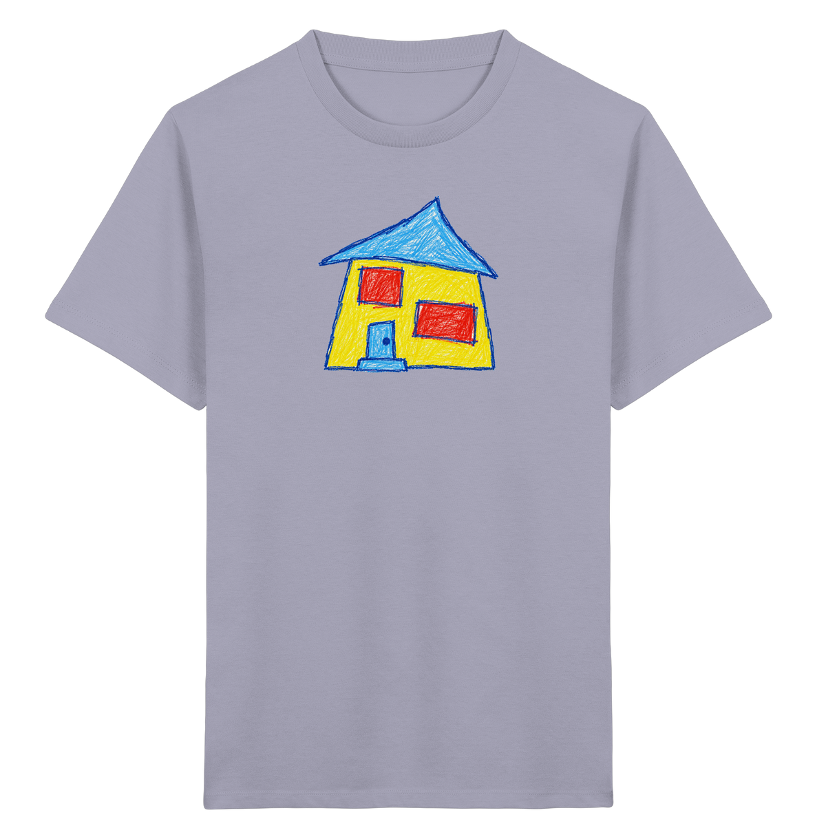 Gelbes Haus mit Doppelfenstern - Kinder Bio T-Shirt