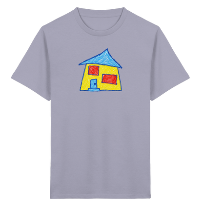 Gelbes Haus mit Doppelfenstern - Kinder Bio T-Shirt