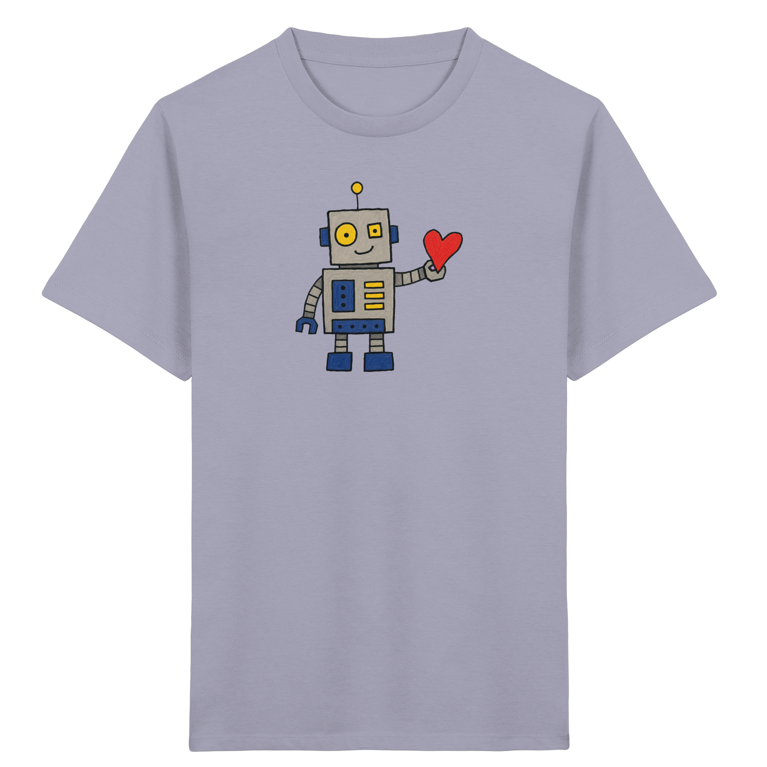 Verspieltes Roboter T-Shirt mit Herz - Kinder Bio T-Shirt