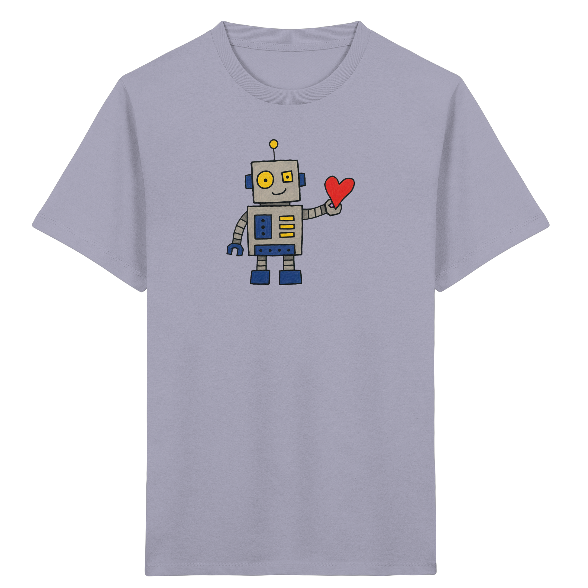 Verspieltes Roboter T-Shirt mit Herz - Kinder Bio T-Shirt