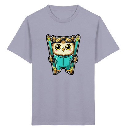 Niedliche Eule auf Skiern T-Shirt - Kinder Bio T-Shirt