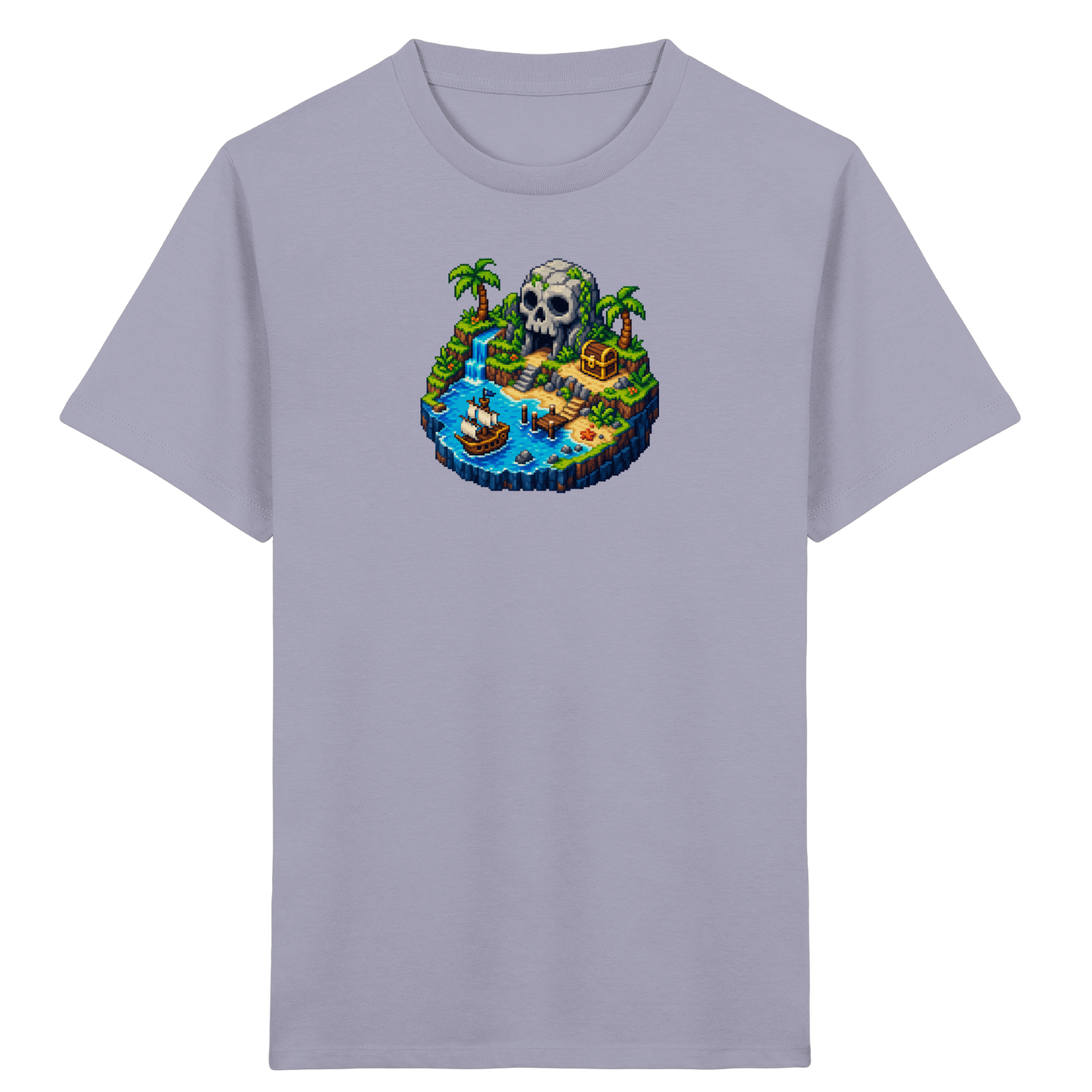 Abenteuerliches Pirateninsel Pixel Art T-Shirt - Kinder Bio T-Shirt