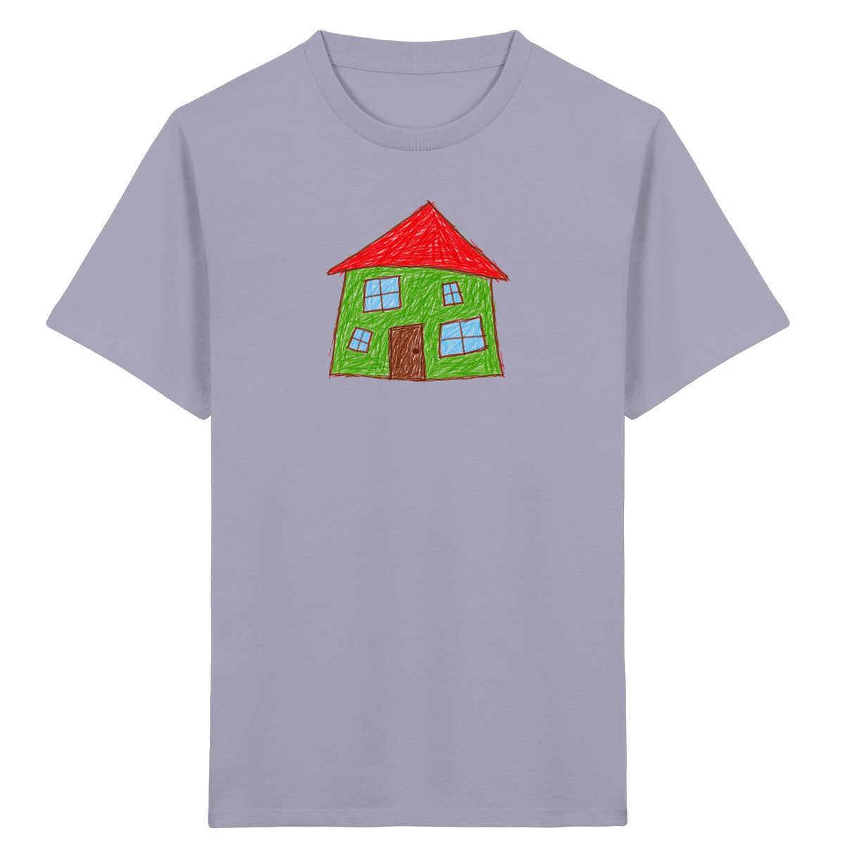 Grünes Haus mit vier Fenstern - Kinder Bio T-Shirt