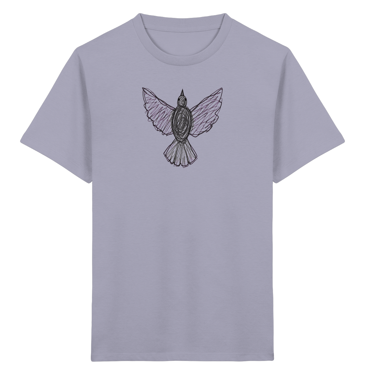 Taube von oben Kinderzeichnung - Kinder Bio T-Shirt