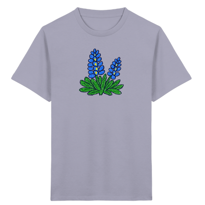 Blaue Kritzel-Lupine für Kinder - Kinder Bio T-Shirt