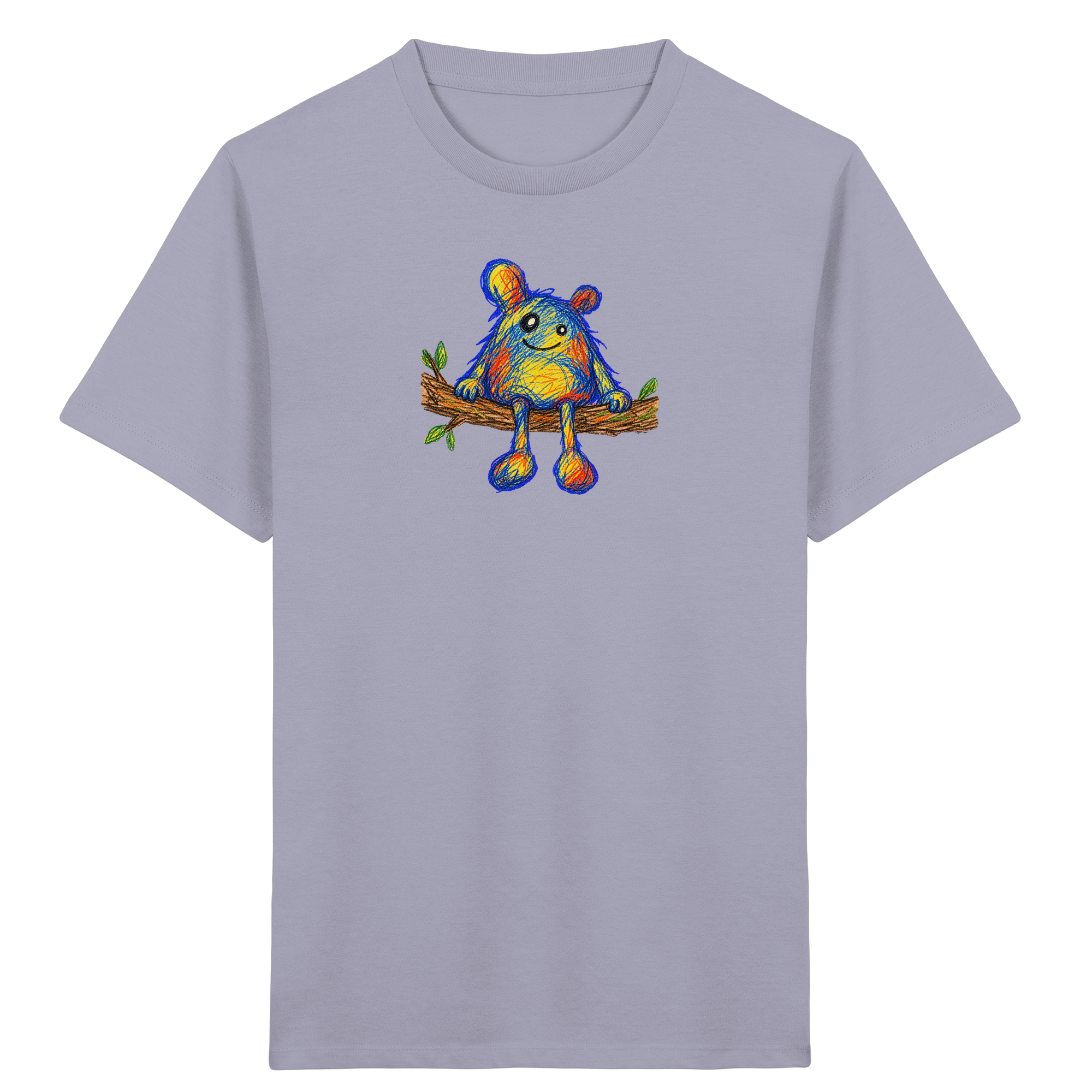 Astsitzer Kritzelmonster auf Ast – Kinder T-Shirt