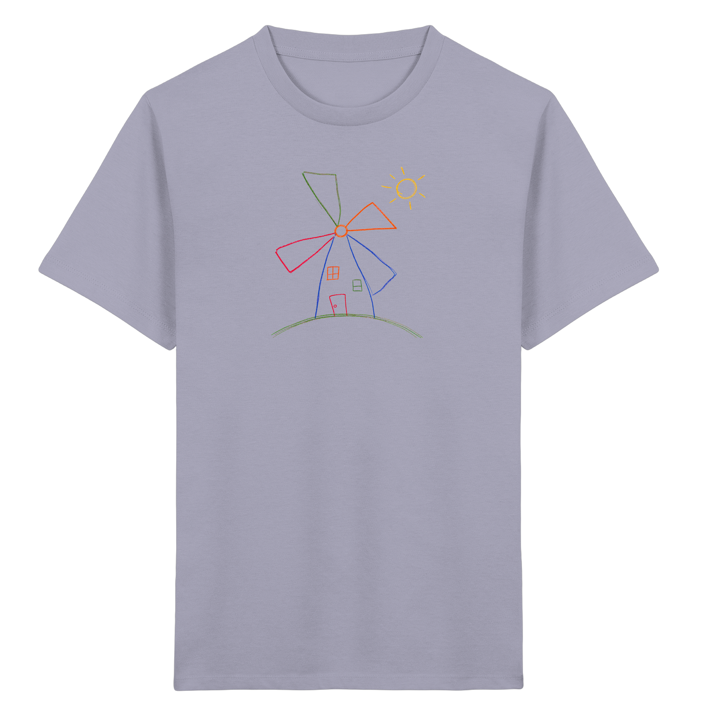 Fröhliches Kinder T-Shirt bunte Windmühle - Kinder Bio T-Shirt