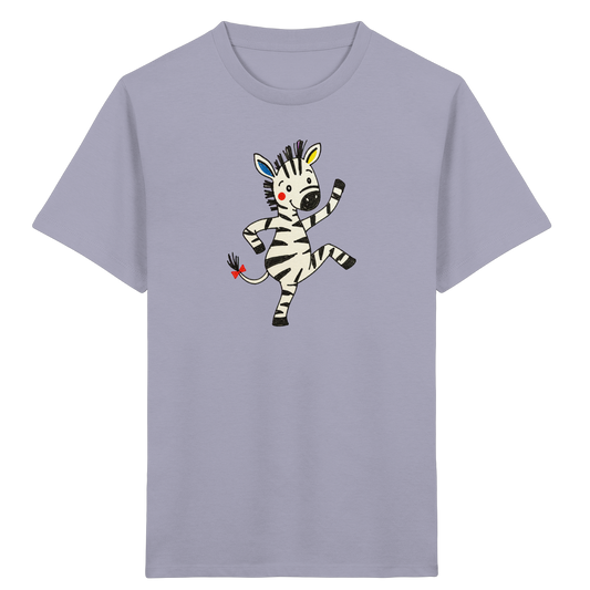 Fröhliches tanzendes Zebra Kinder T-Shirt - Kinder Bio T-Shirt
