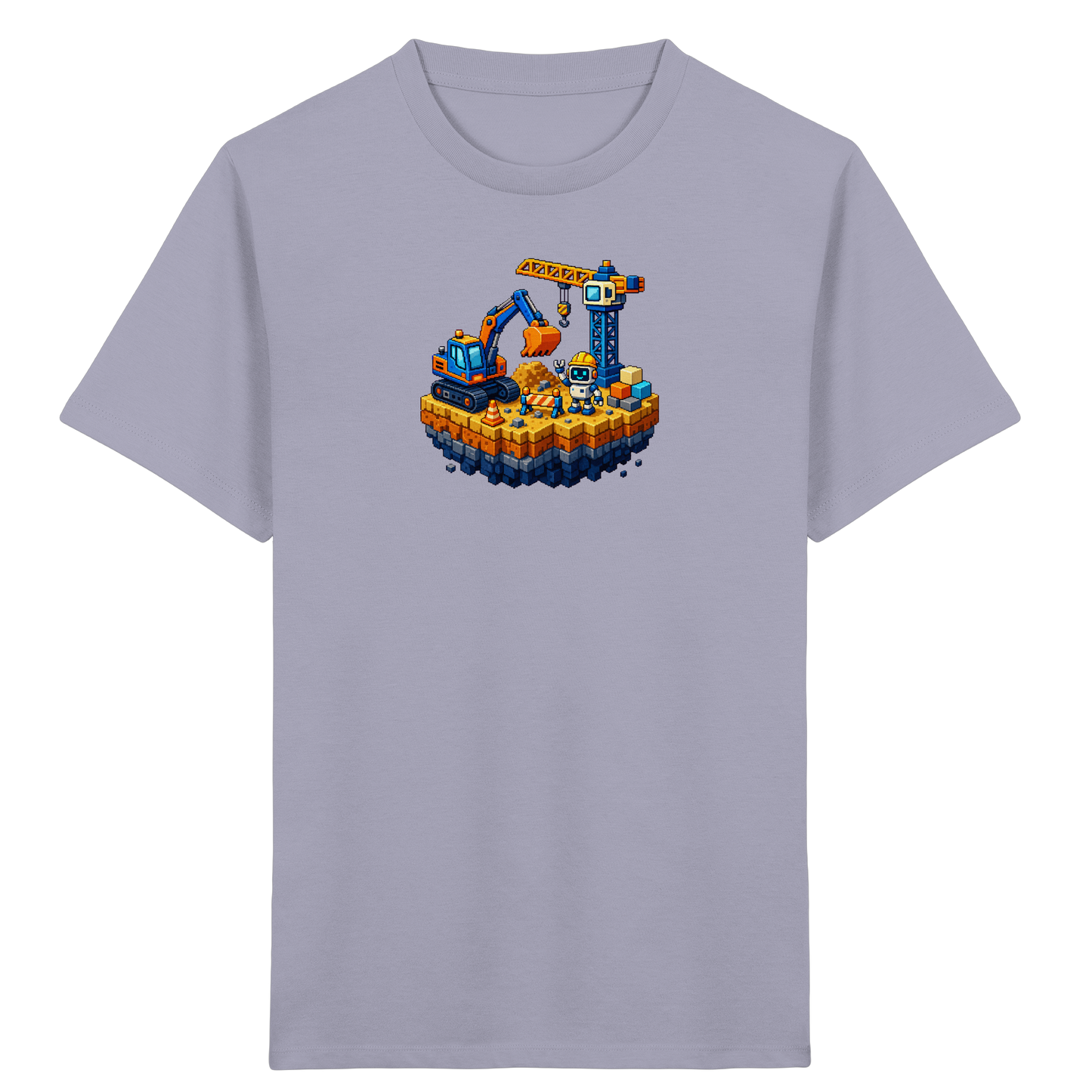 Niedliches Roboter Bagger Pixel T-Shirt - Kinder Bio T-Shirt