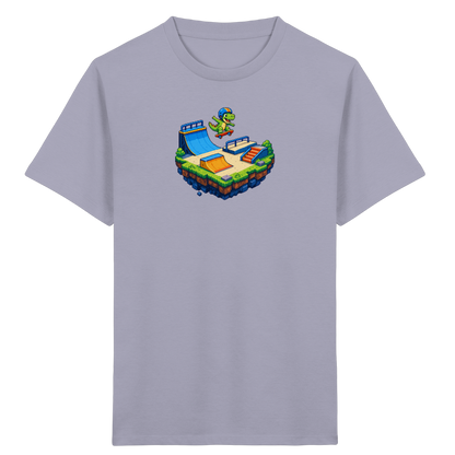 Cooles Skater Dinosaurier Pixel Shirt - Kinder Bio T-Shirt