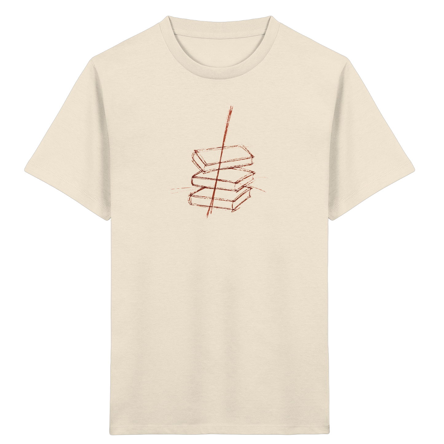 Schiefe Bücherburg mit Bleistift - Kinder Bio T-Shirt