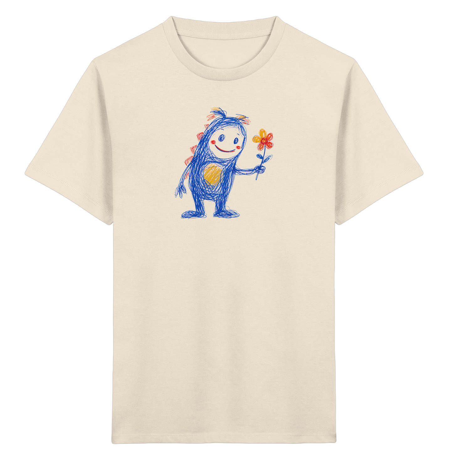 Blumenfreund Monster mit Blume - Kinder Bio T-Shirt