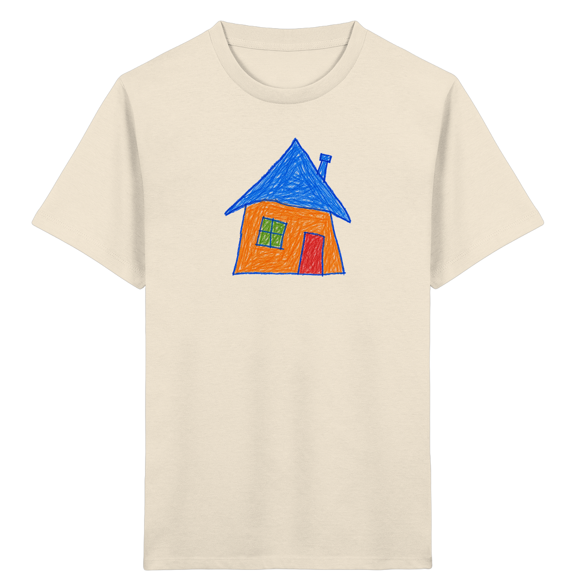 Oranges Haus mit Schornstein - Kinder Bio T-Shirt