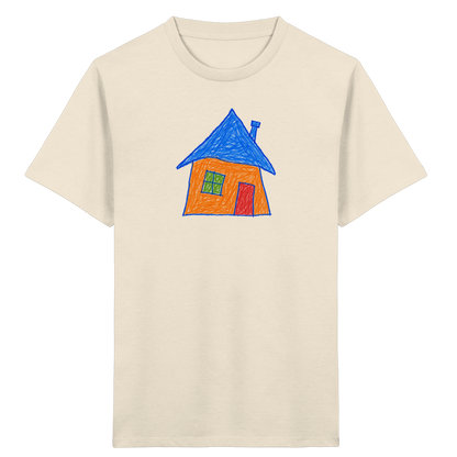 Oranges Haus mit Schornstein - Kinder Bio T-Shirt