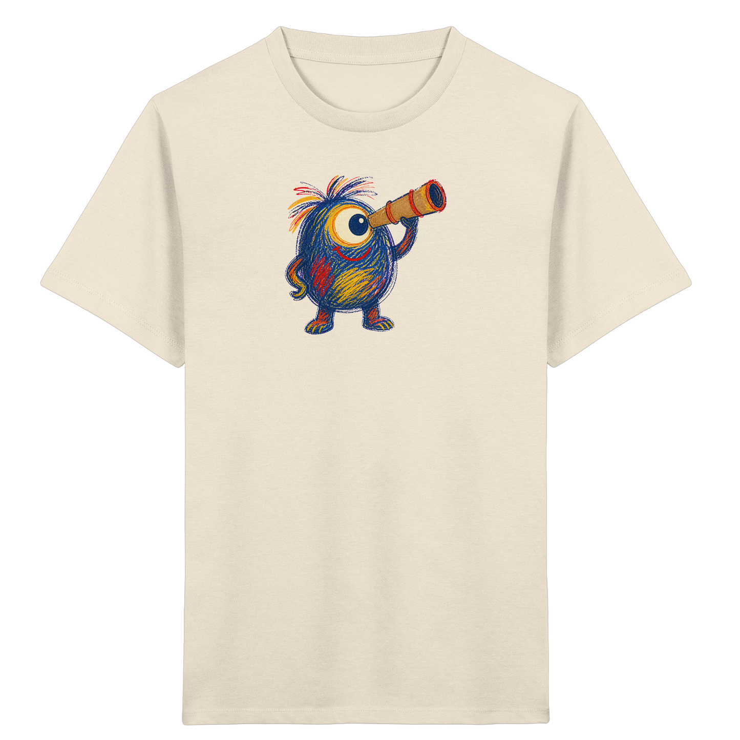 Mondgucker Monster mit Teleskop - Kinder Bio T-Shirt