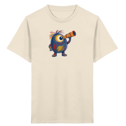 Mondgucker Monster mit Teleskop - Kinder Bio T-Shirt