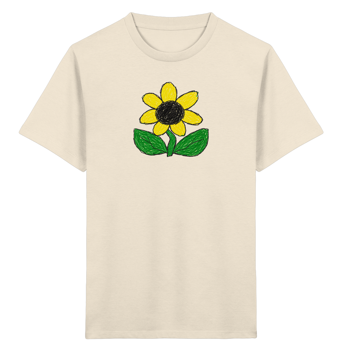 Kritzel Sonnenblume Kinder Shirt - Kinder Bio T-Shirt
