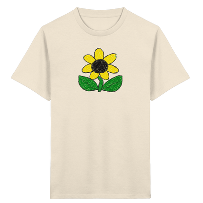 Kritzel Sonnenblume Kinder Shirt - Kinder Bio T-Shirt