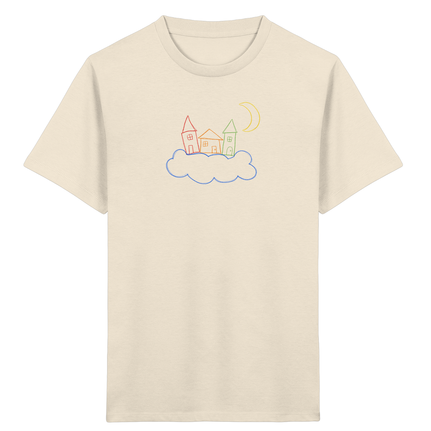 Verspieltes Kinder T-Shirt schwebende Häuser - Kinder Bio T-Shirt