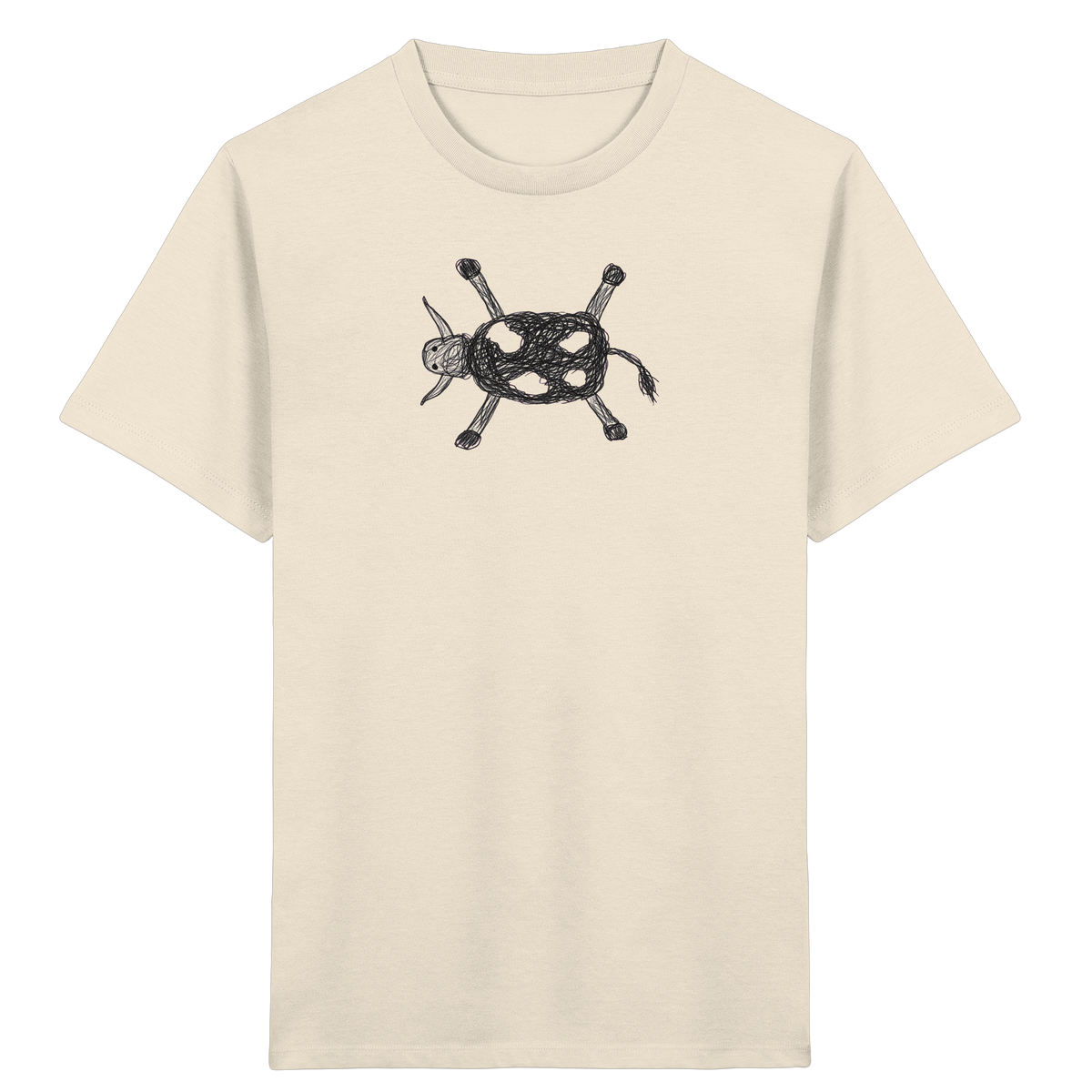 Kuh von oben gezeichnet - Kinder Bio T-Shirt
