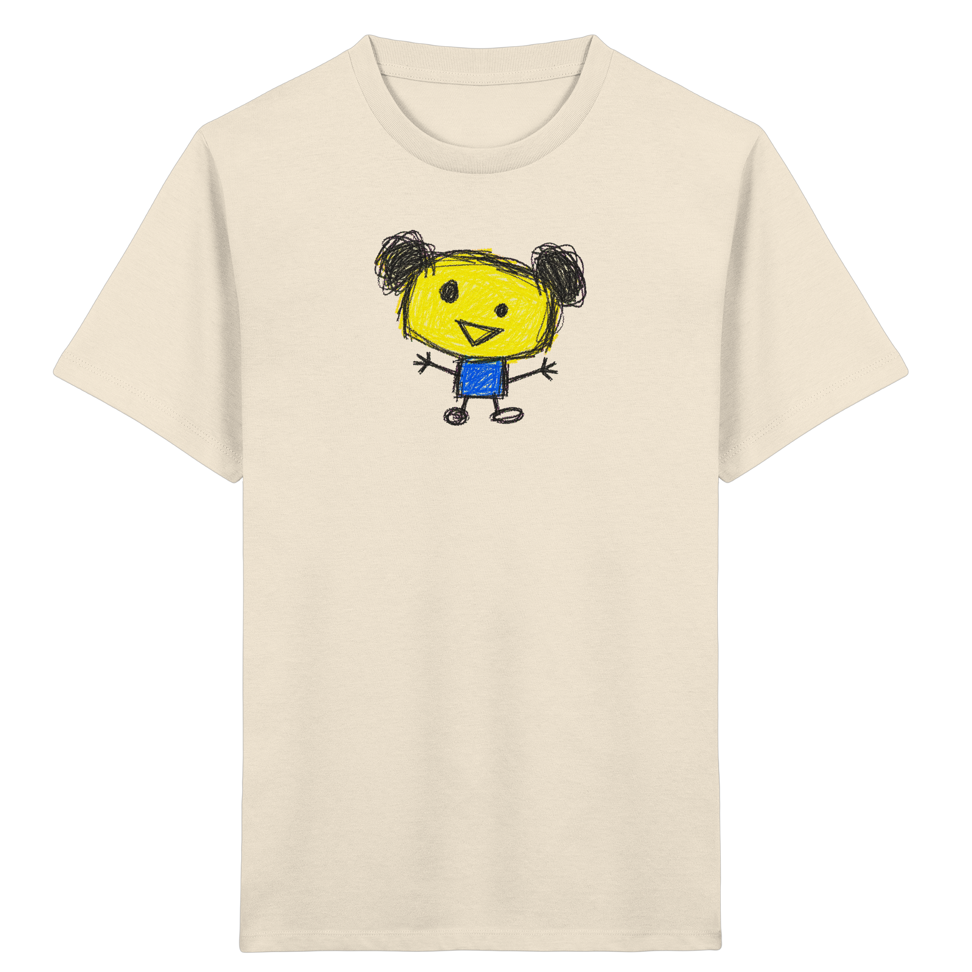 Kritzelkopf mit Doppeldutt Kinder T-Shirt