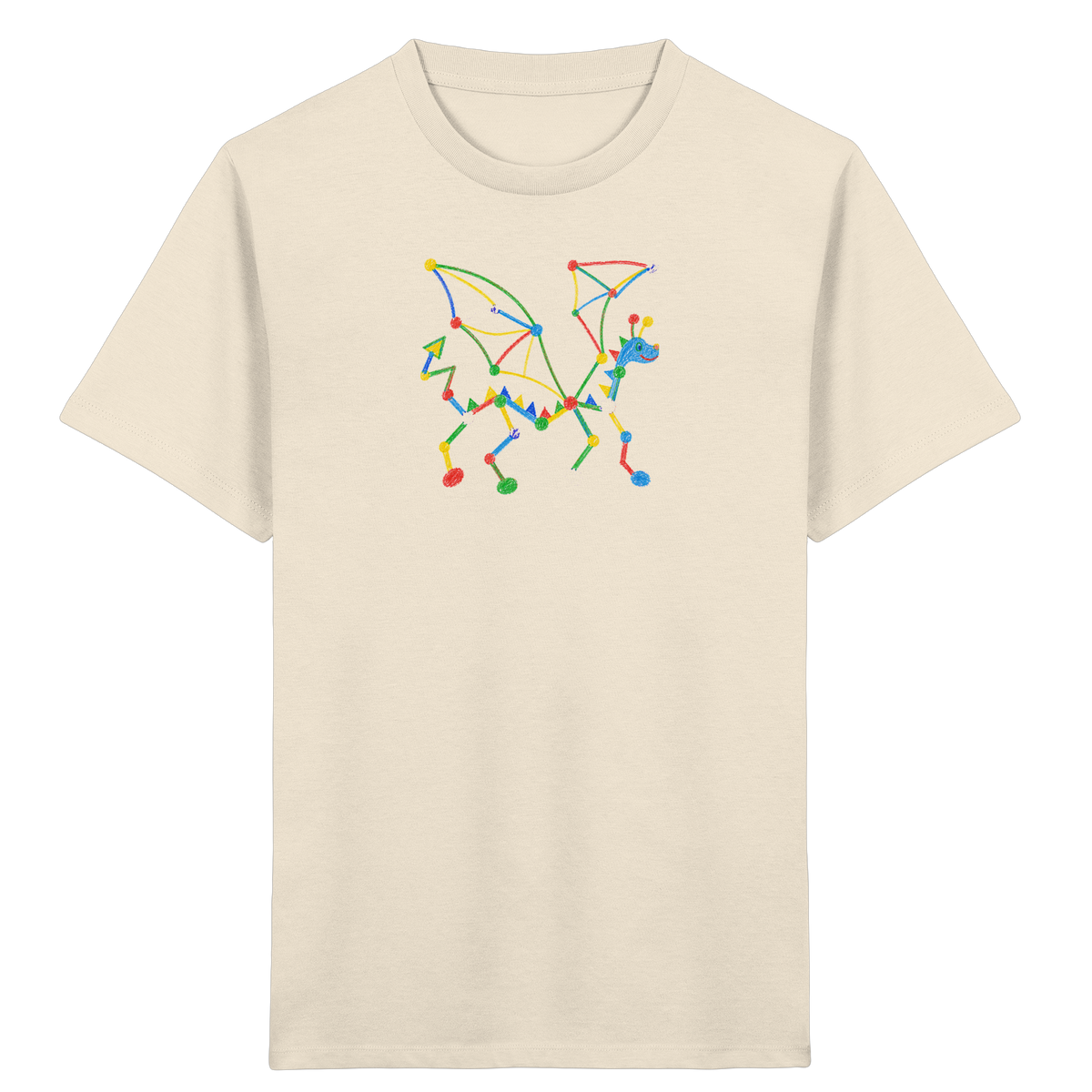 Bunter Farbpunkt Drache - Kinder Bio T-Shirt