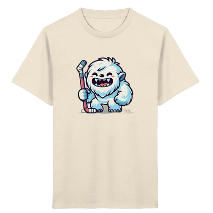 Yeti mit Eishockeyschläger Kinder T-Shirt