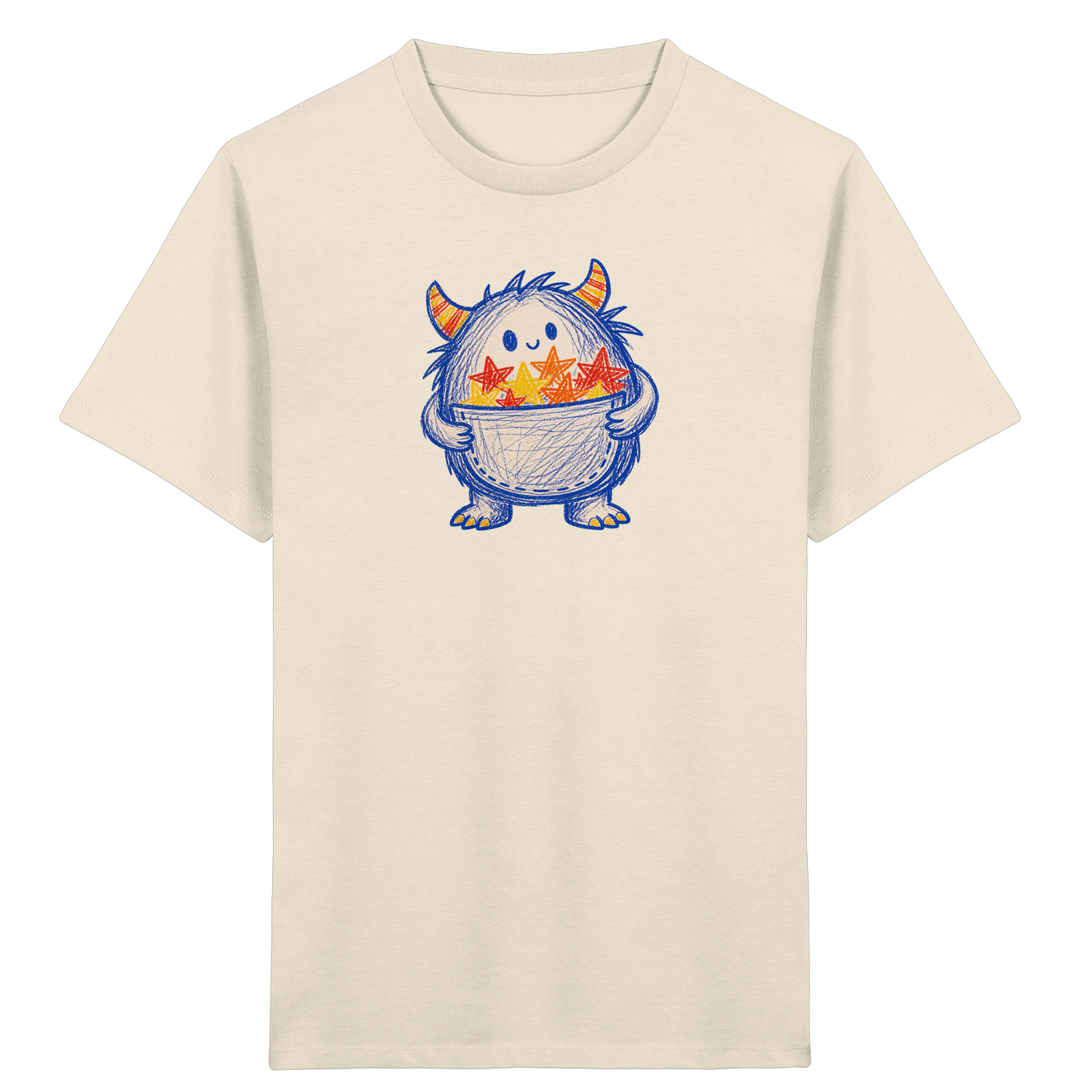 Kleines Monster mit Sternentasche - Kinder Bio T-Shirt