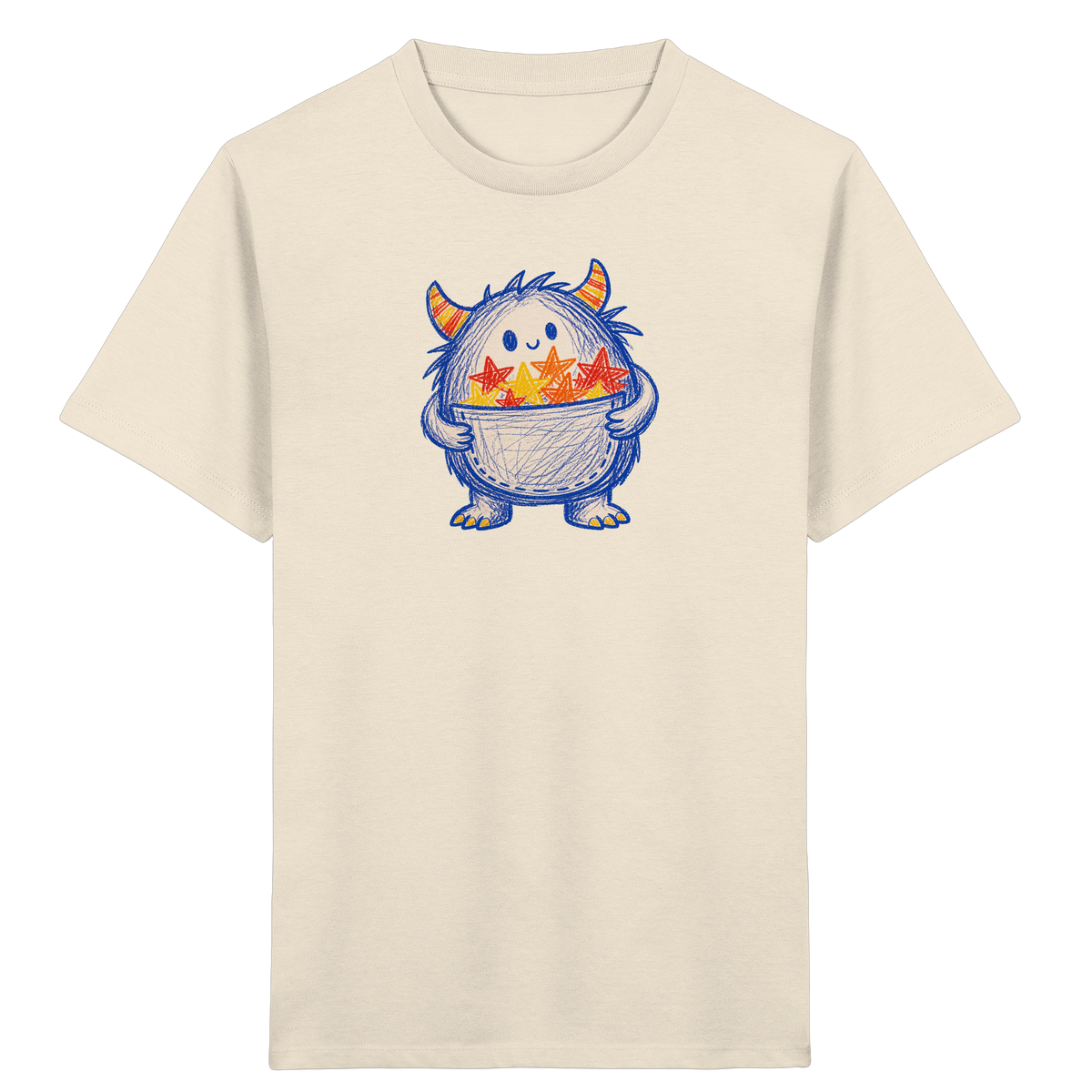 Kleines Monster mit Sternentasche - Kinder Bio T-Shirt