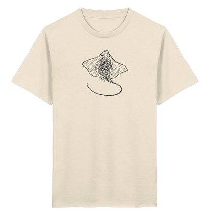 Rochen von oben gezeichnet - Kinder Bio T-Shirt