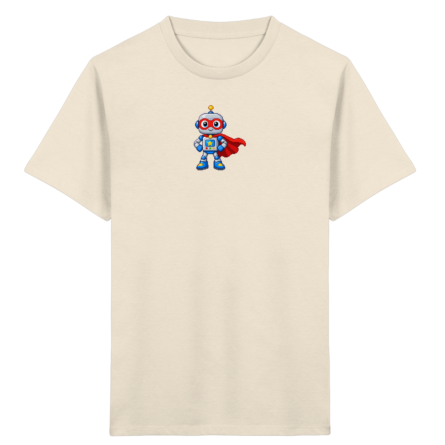 Pixel-Roboter Superhelden-Shirt: Freundliches Design - Kinder T-Shirt