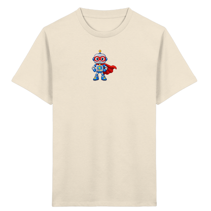 Pixel-Roboter Superhelden-Shirt: Freundliches Design - Kinder Bio T-Shirt