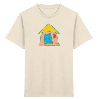 Pfirsichfarbenes Türhaus für Kinder - Kinder Bio T-Shirt