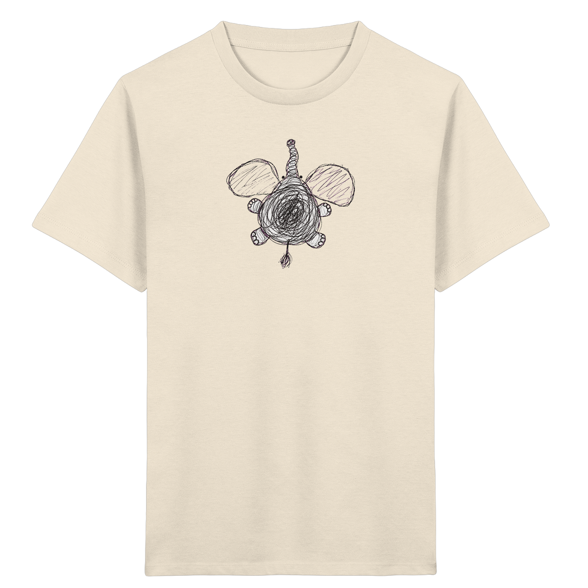 Elefant von oben gezeichnet - Kinder Bio T-Shirt