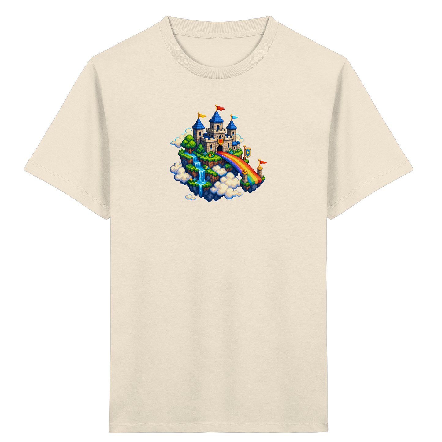 Magische Märchenburg im Pixel Art Design - Kinder Bio T-Shirt