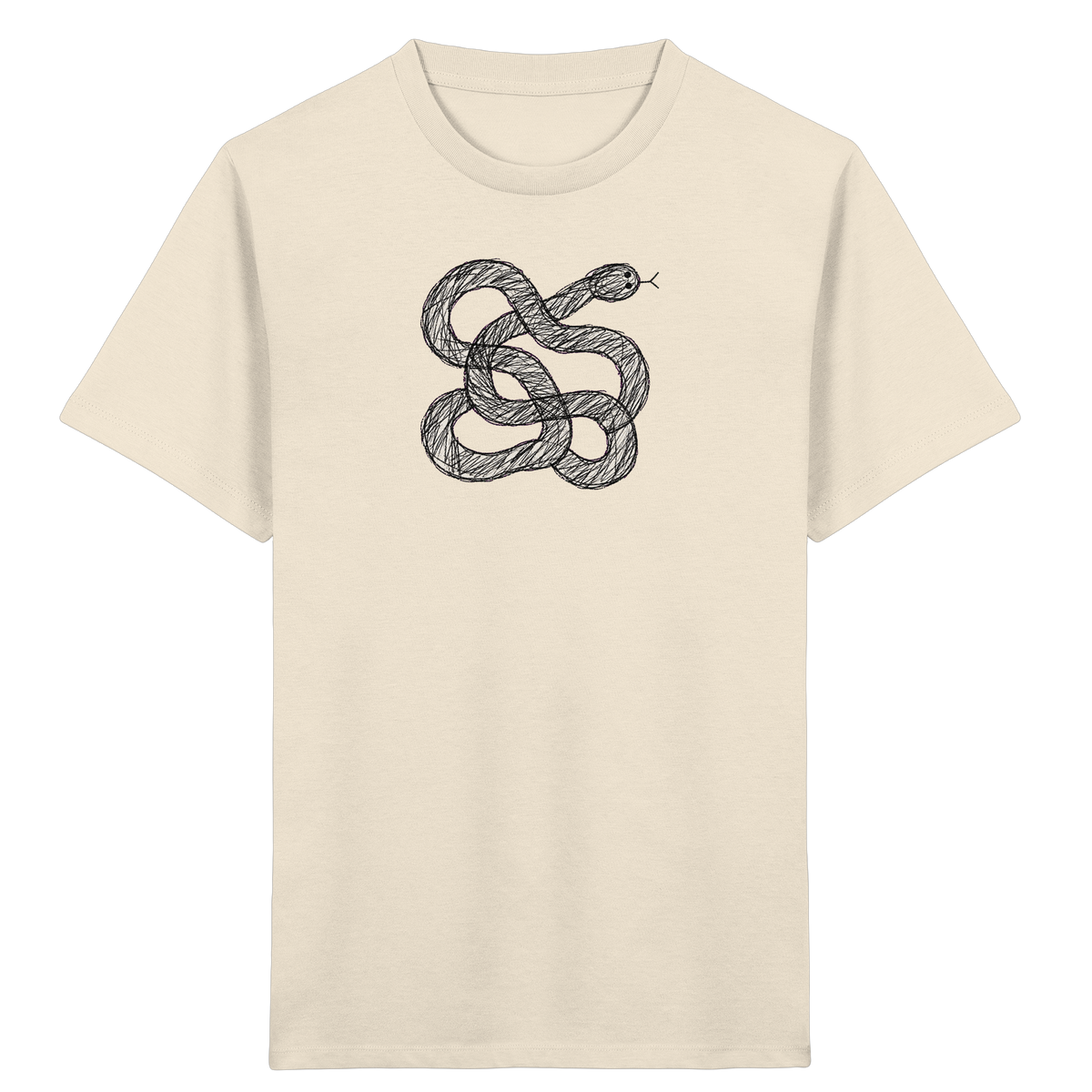 Schlange von oben gezeichnet - Kinder Bio T-Shirt