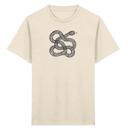 Schlange von oben gezeichnet - Kinder Bio T-Shirt