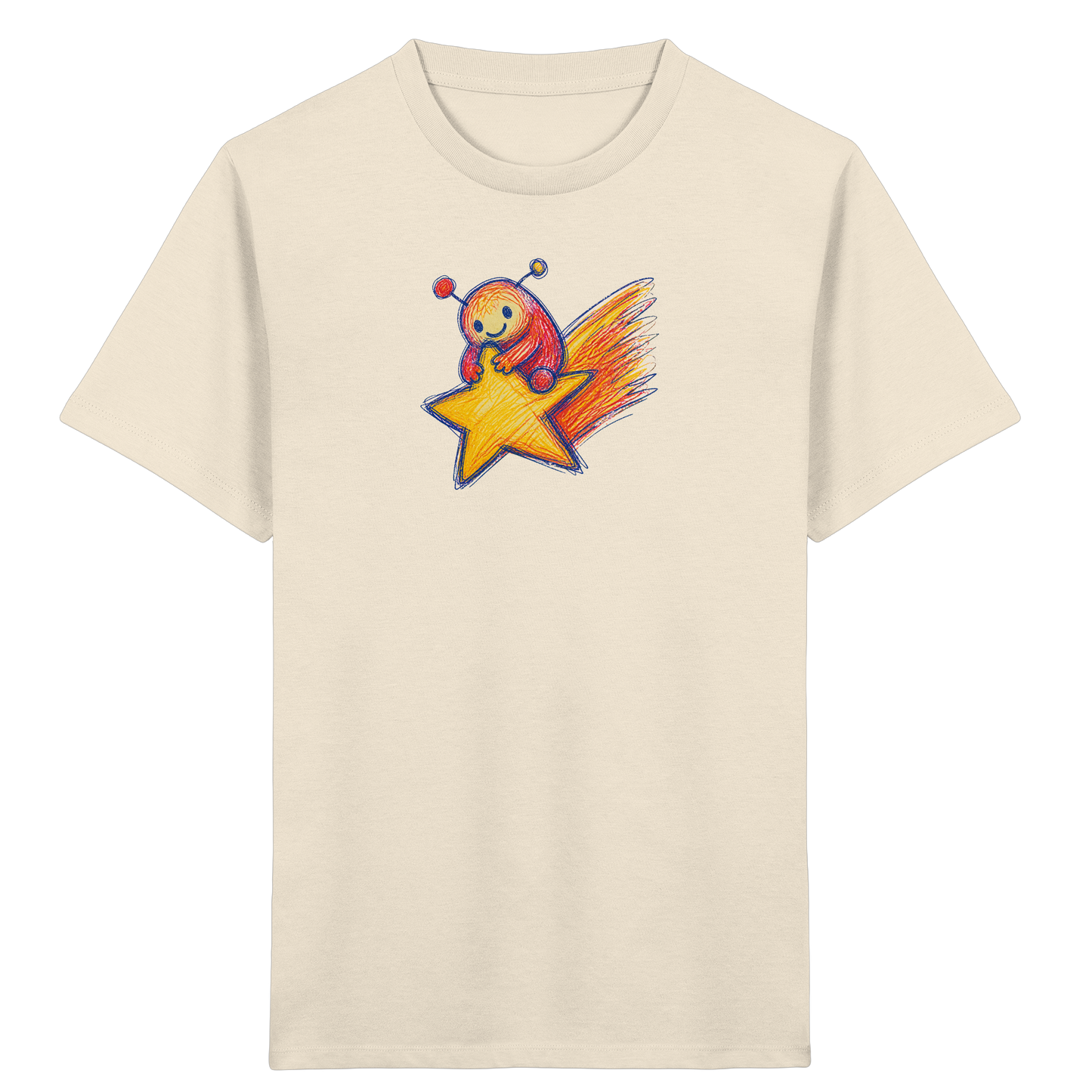 Kleines Monster auf Sternschnuppe - Kinder Bio T-Shirt