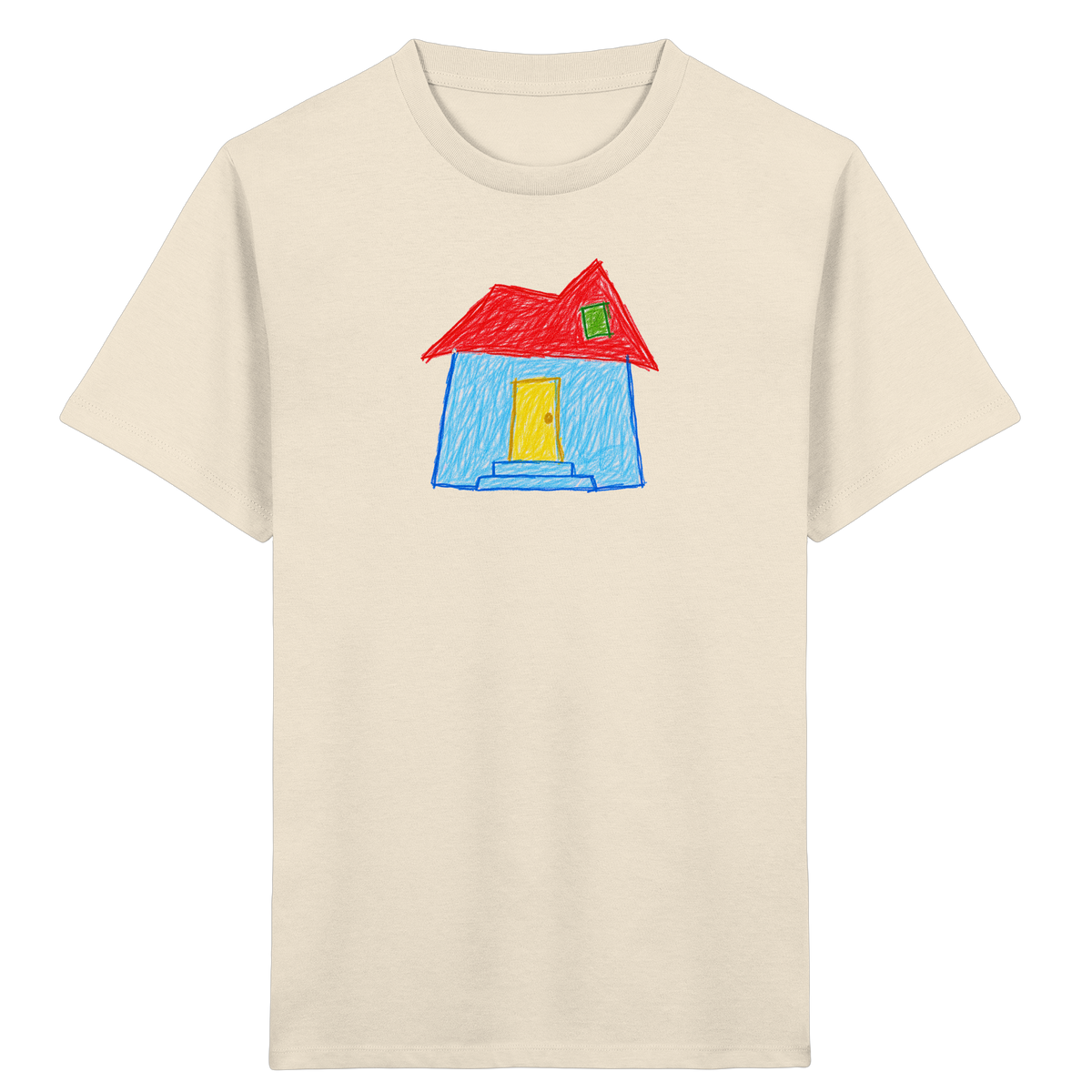 Rotes Knickdachhaus für Kinder - Kinder Bio T-Shirt