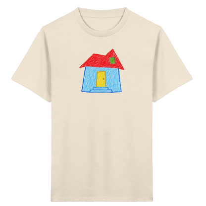 Rotes Knickdachhaus für Kinder - Kinder Bio T-Shirt