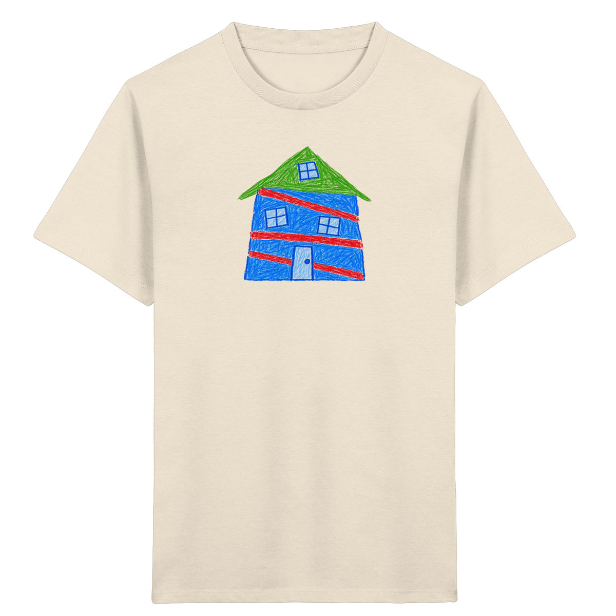 Blaues Balkenhaus Kinder T-Shirt - Kinder Bio T-Shirt