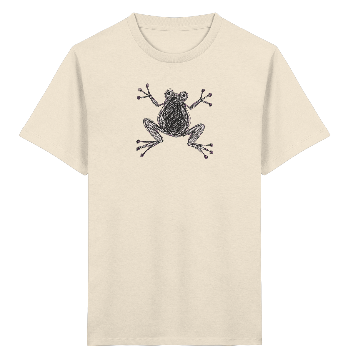 Frosch von oben Kinderzeichnung - Kinder Bio T-Shirt