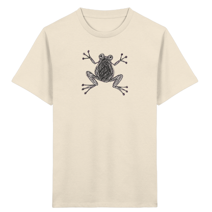 Frosch von oben Kinderzeichnung - Kinder Bio T-Shirt