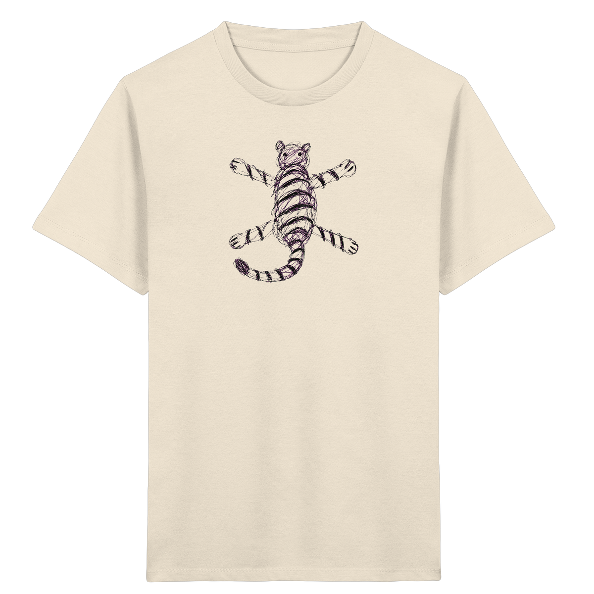 Tiger von oben gezeichnet - Kinder Bio T-Shirt