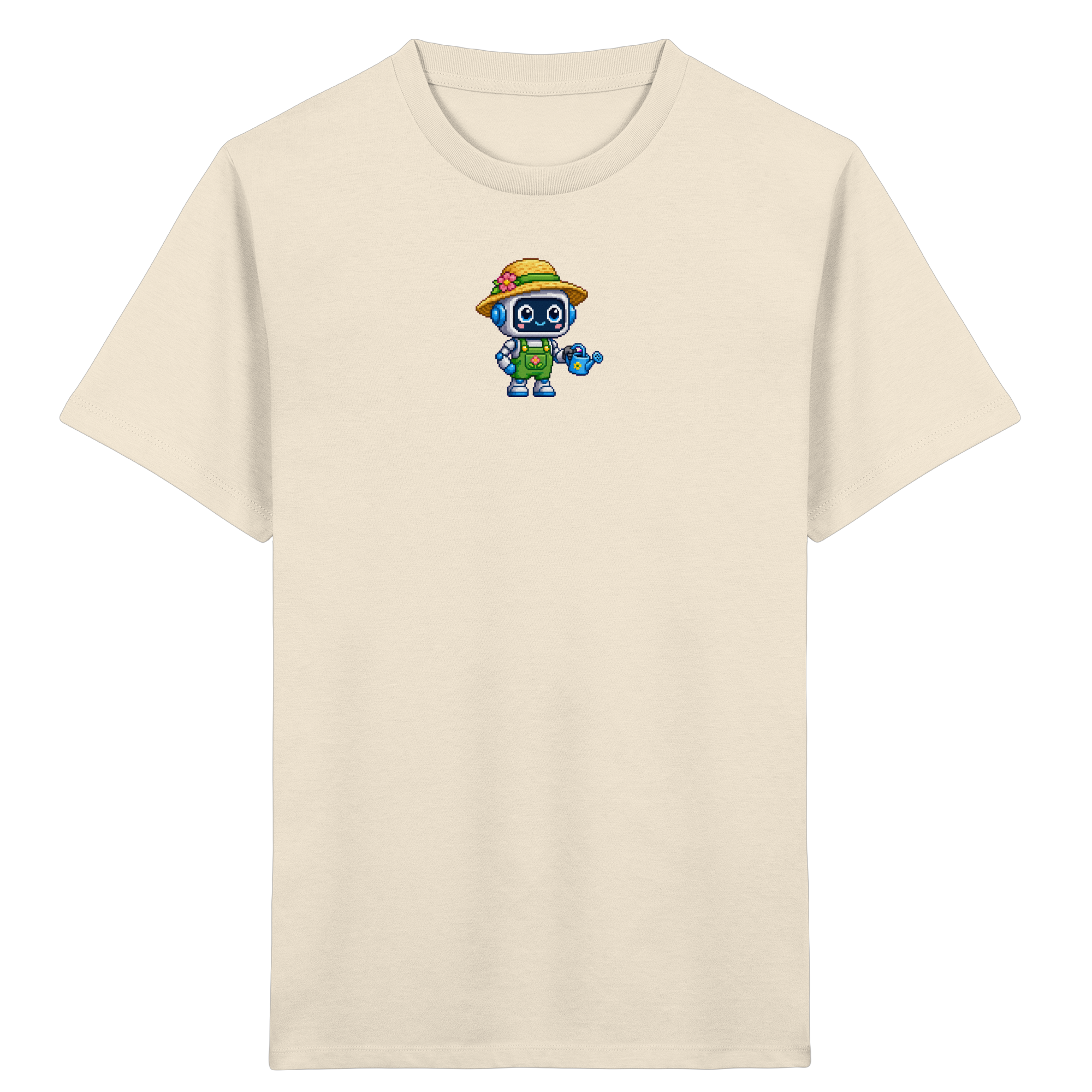 Freundlicher Pixel-Roboterkopf – Kinder T-Shirt